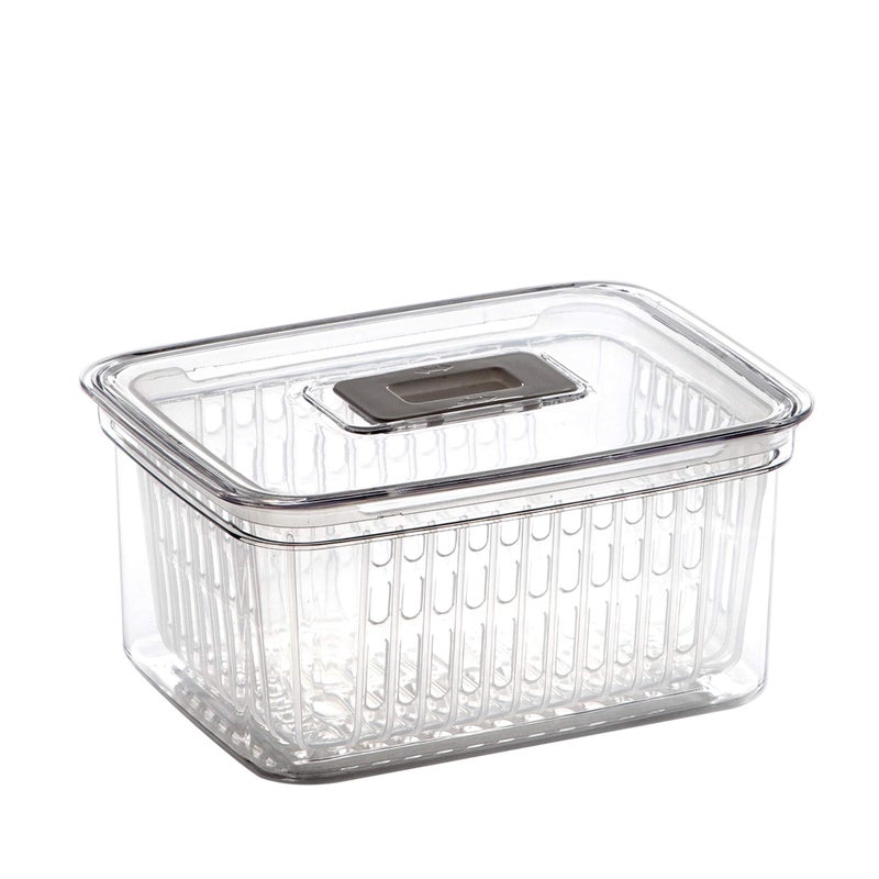 BINO | Produce Saver - 15.2 Cup/3.6L | Fridge Storage Containers for Fruits and Vegetables | Vegetable Storage with Adjustable Air Vent, Removable Basket | BPA-Free Fridge Organizers and Storage - Image 1